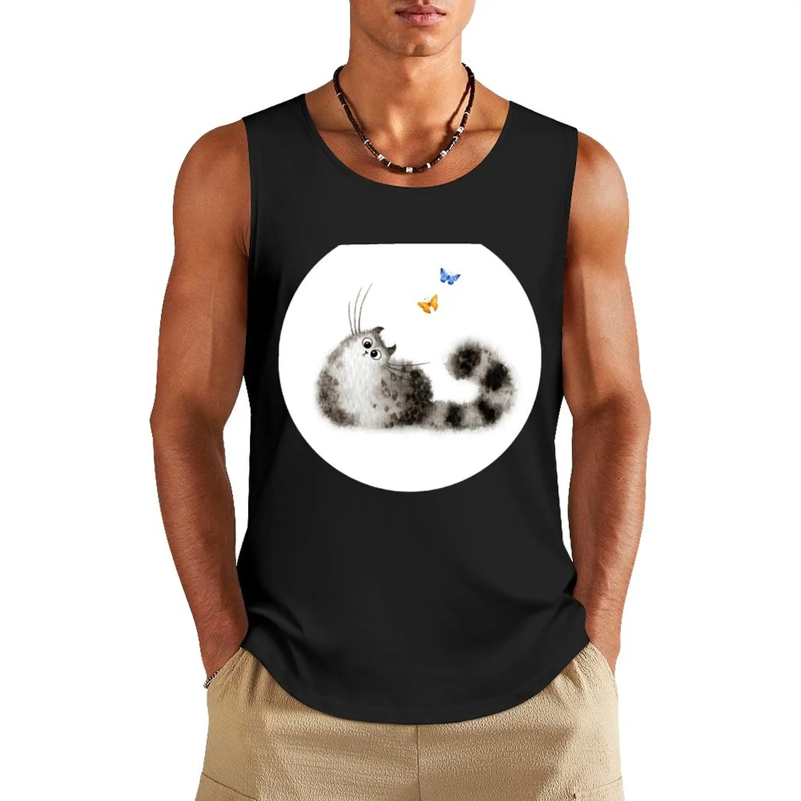 Fuzzy Cat #3 Tank Top gym clothes men Men's gym