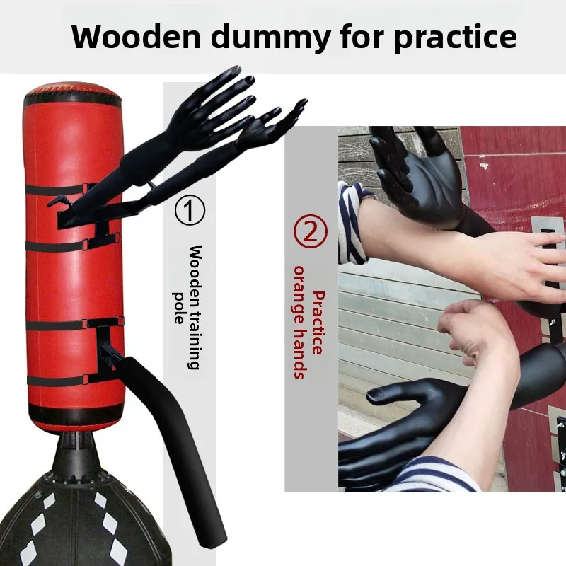 Multi‑Functional Wing Chun Chi‑Sau Trainer, Spring‑Loaded Joint‑Lock Practice Dummy for Hand‑Shape Grappling Drills