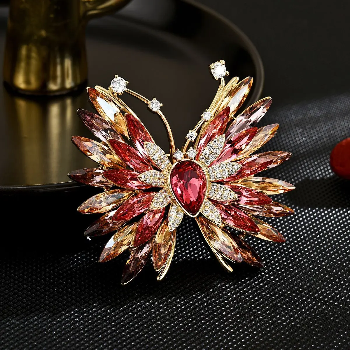 

Hope Butterfly Brooch Vintage Sparkling Zircon Heavy Luxury Pin for Coat Dress