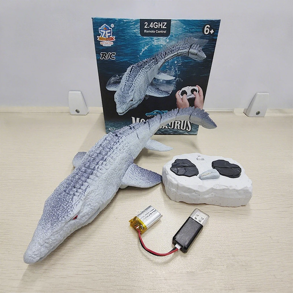 2,4G Control remoto natación Mosasaurus ballena agua eléctrica dinosaurio Ankylosaurus Brachiosaurus Triceratops juguete modelo Animal