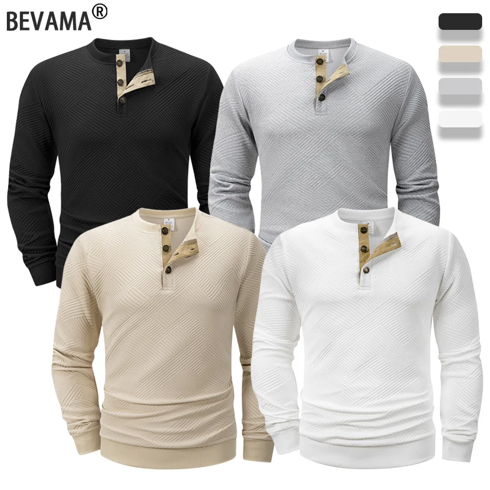 

Autumn Men's Long Sleeve Casual Knitted Sweater Top Solid Color Half-Button Pullover American Style Vintage Outdoor Streetwear