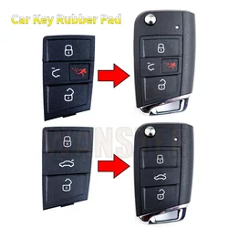 3 4 Button Pad Replacement Car Key Rubber Fob for Volkswagen VW Golf 4 5 7 MK7 Tiguan for Skoda Octavia A7 Seat Leon Ibiza Altea