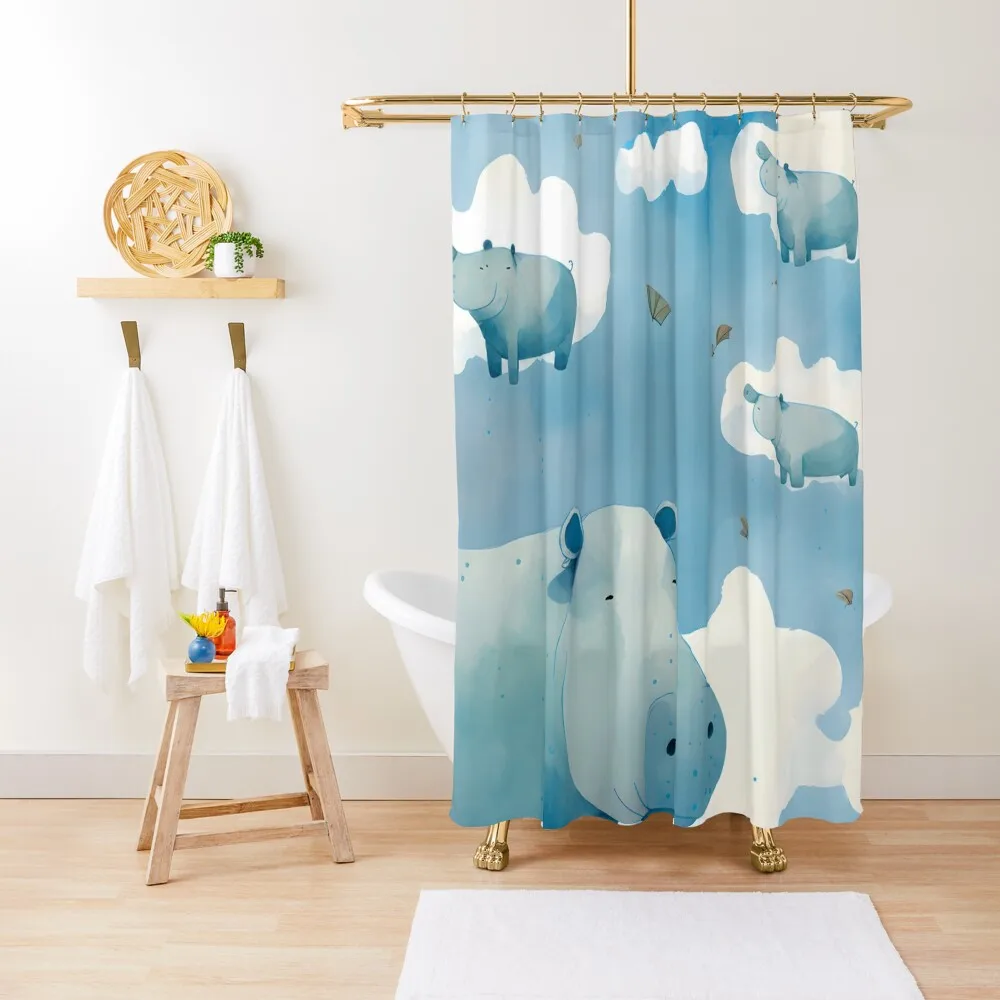

Hungry hippos Shower Curtain Waterproof Bath And Anti-Mold For Bathrooms With Beautiful Designs Shower Set Curtain