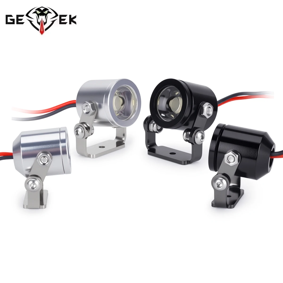 

2Pcs LED Light Spotlight Headlight with Bracket for 1/10 RC Crawler Car TRX4 Defender SCX10 90046 RC4WD D90 D110 TF2 Accessories