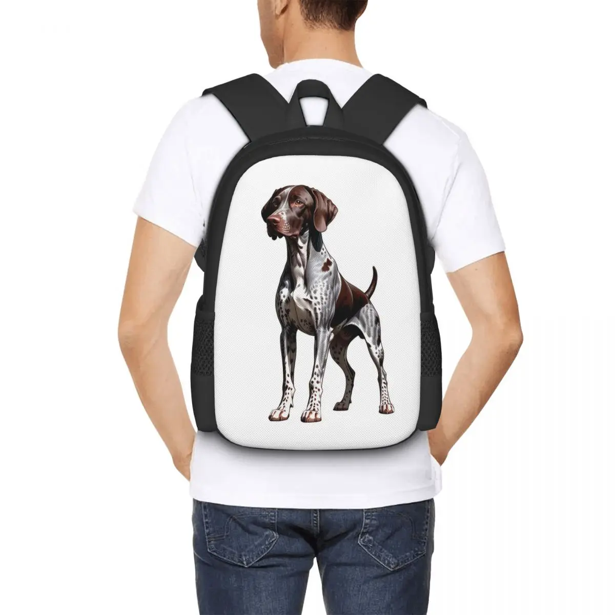 German Shorthaired Pointer Dog Bone And Paw Student Backpack School Bag Hiking Travel Daypack for  Fashion Bookbag Shoulder Bags
