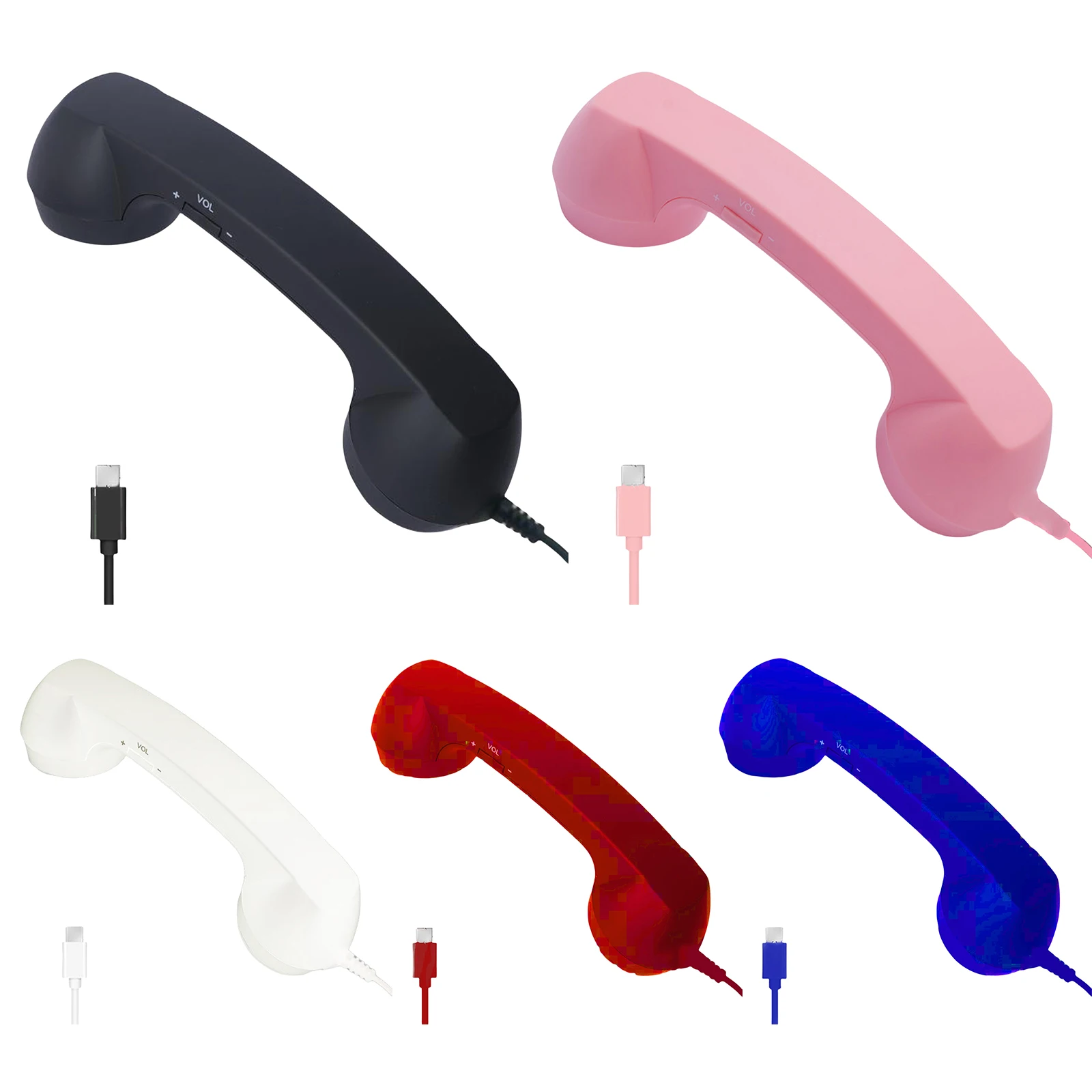 Telefoni retrò di tipo C Ricevitore per telefono cellulare Microfono Microfono Altoparlante per telefoni cellulari Ricevitore per smartphone