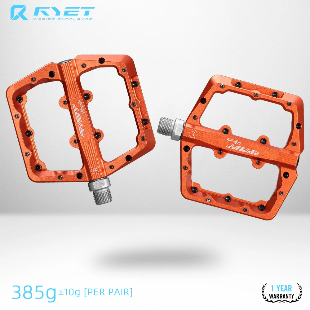 

2024 RYET MTB Bicycle platform Pedal Sealed DU Bearings Non-slip Flat Pedal Mountain Road Bike Alloy Platform Cycling Parts