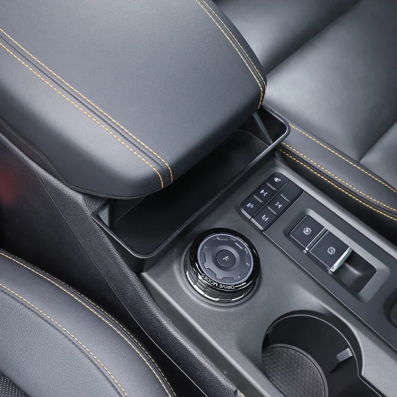 

ABS Black For Ford Ranger 2023-2025+ Car styling Central Control Armbar Front Storage Box Car Interior Accessories