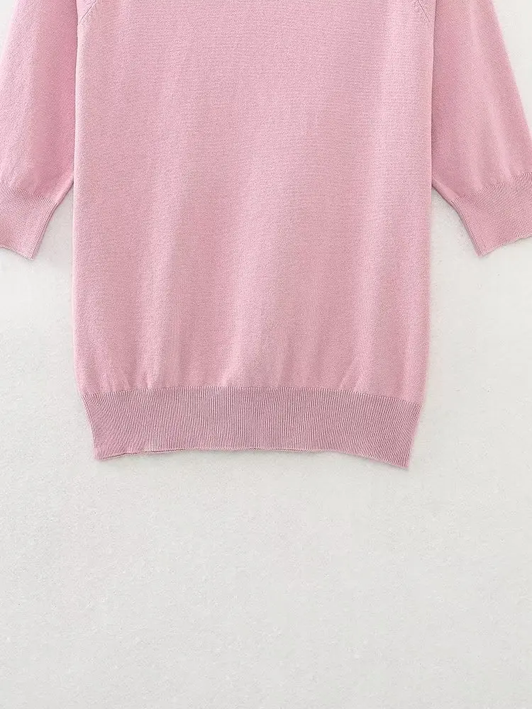 Withered 2024 Fashion Simple Autumn British Turtleneck Sweater Basic Short Top Sweater For Women