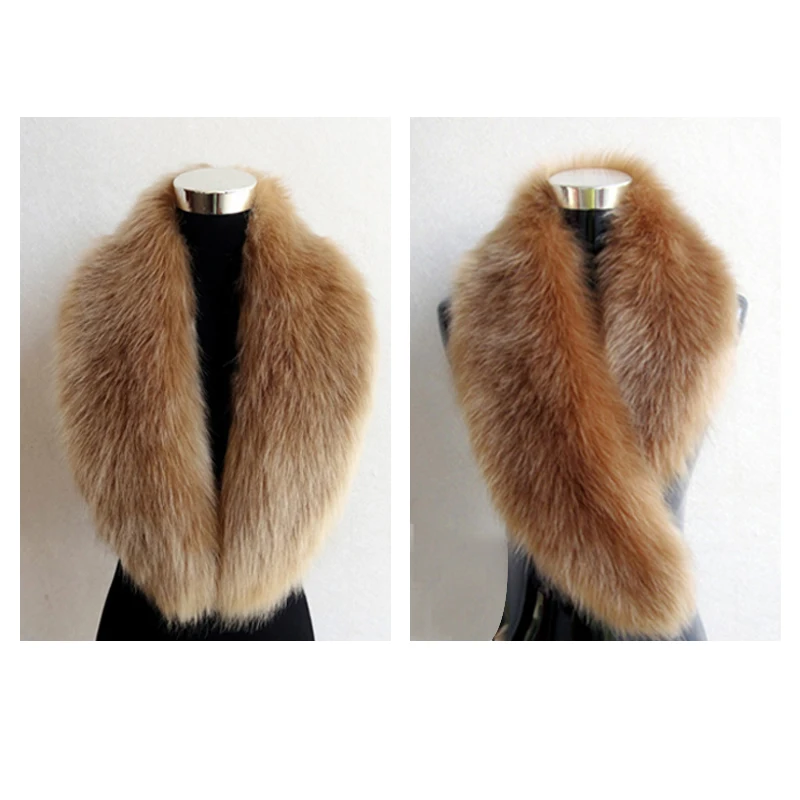 100cm Women Artificial Wool  Fox Fur Scarf Winter Warm Faux Fox Fur Collar Lady Shawl Band Trimming Coat Hat Scarf Accessories