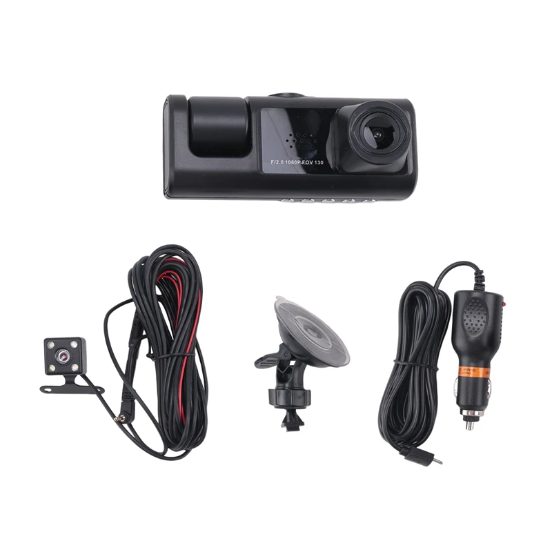

1080P Dash Camera 3 Way Car Camera With IR Night Vision, Loop Recording, Parking Monitor