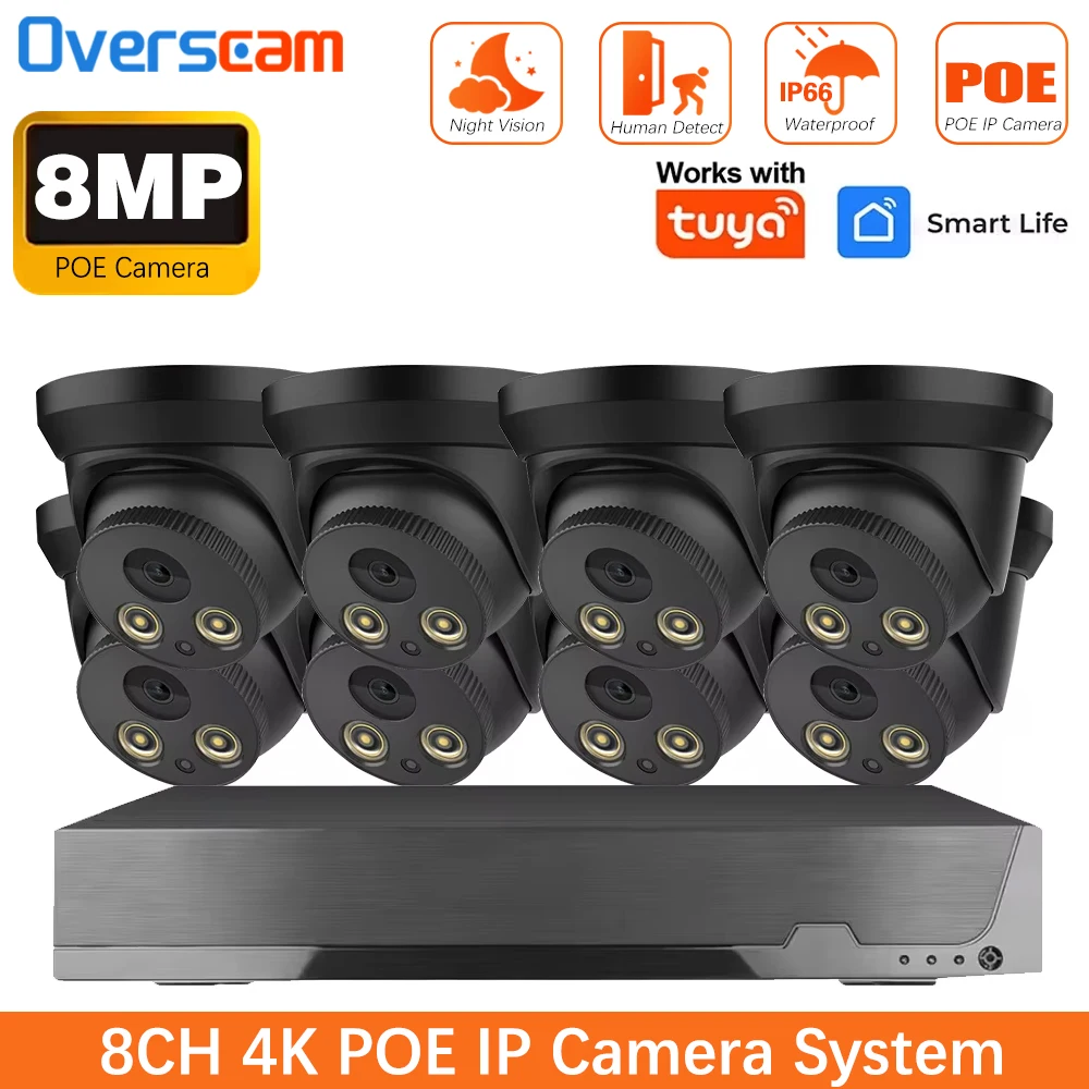 

Система видеонаблюдения SmartLife 8CH 8MP4K POE с записью звука, комплект TUYA NVR, уличные IP-камеры H.265 P2P для видеонаблюдения