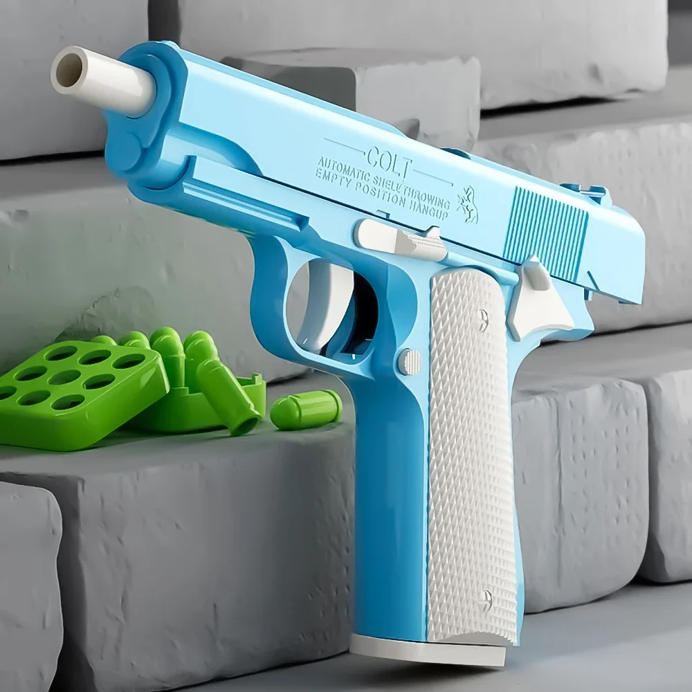 3d impresso m1911 escudo pistola de ejeção modelo gravidade em linha reta salto brinquedos arma não-ajuste crianças alívio do estresse brinquedo presente de natal