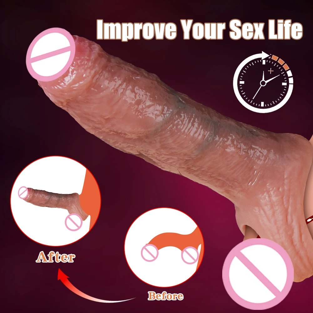 Sexy Adult Man Silicone Penis Sleeve Cock Ring Dildo Sex Toy For Man Dick Enlarger Extender Lock the Sperm Male Penis Training