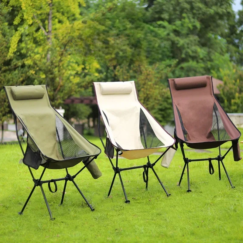 New Upgraded Outdoor Folding Chair Ultralight Aluminiu Alloy Camping 150KG High Load Fishing Chair Beach Garden BBQ