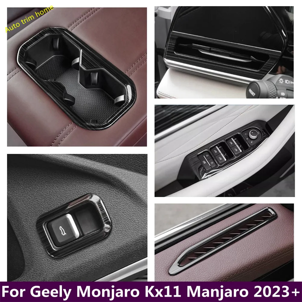 

Car Window Lift Water Cup Holder Air AC Vent Decor Frame Rear Trunk Switch Cover Trim For Geely Monjaro Kx11 Manjaro 2023 2024