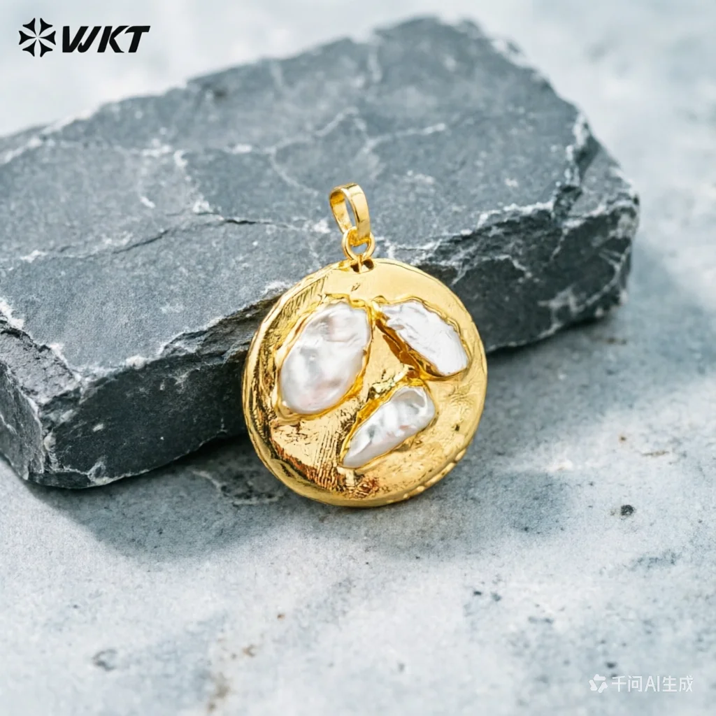 

Оптовая продажа: WT-JP396 Уникальный дизайн, креативный кулон из натурального пресноводного жемчуга с позолотой 18K, круглый, для женщин, идеально подходит для вечеринок