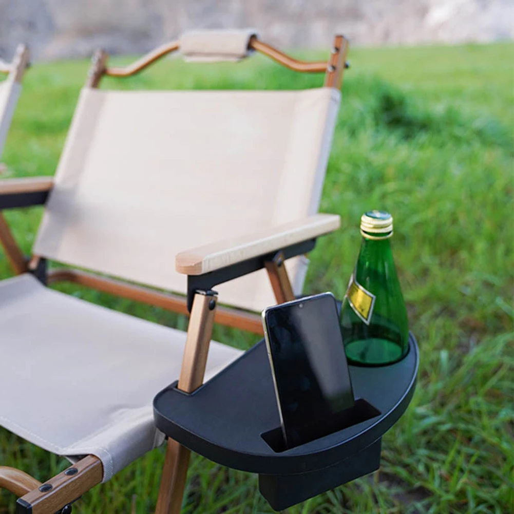 

Tray Beach Chair Cup Holder Portable Breakfast Folding Chair Tray for Outdoor Camping Recliner Tray Chair Side Tray Drink Holder