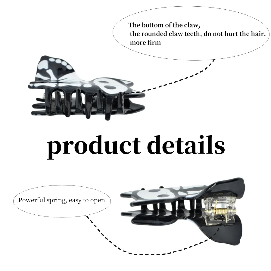 1PC Halloween Party Dress up Akcesoria do włosów Acetate Ghost Hair Claw Skeleton cat Hair Claw Y2K styl wakacyjny prezent data party