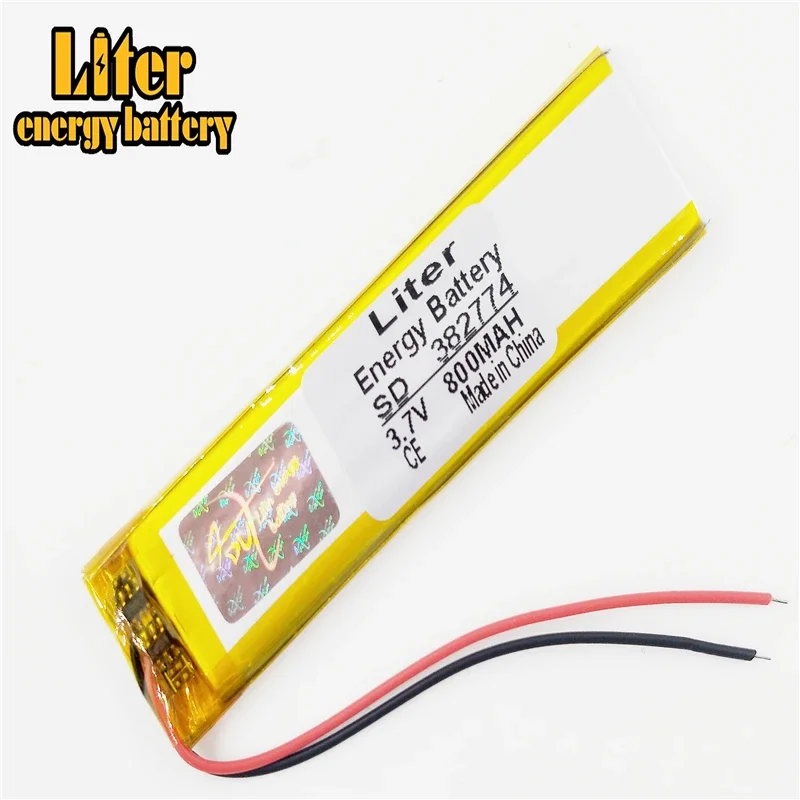 3.7V,800mAH,382774 polymer lithium ion / Li-ion battery for GPS,mp3,mp4,mp5,dvd,bluetooth,model toy mobile bluetooth