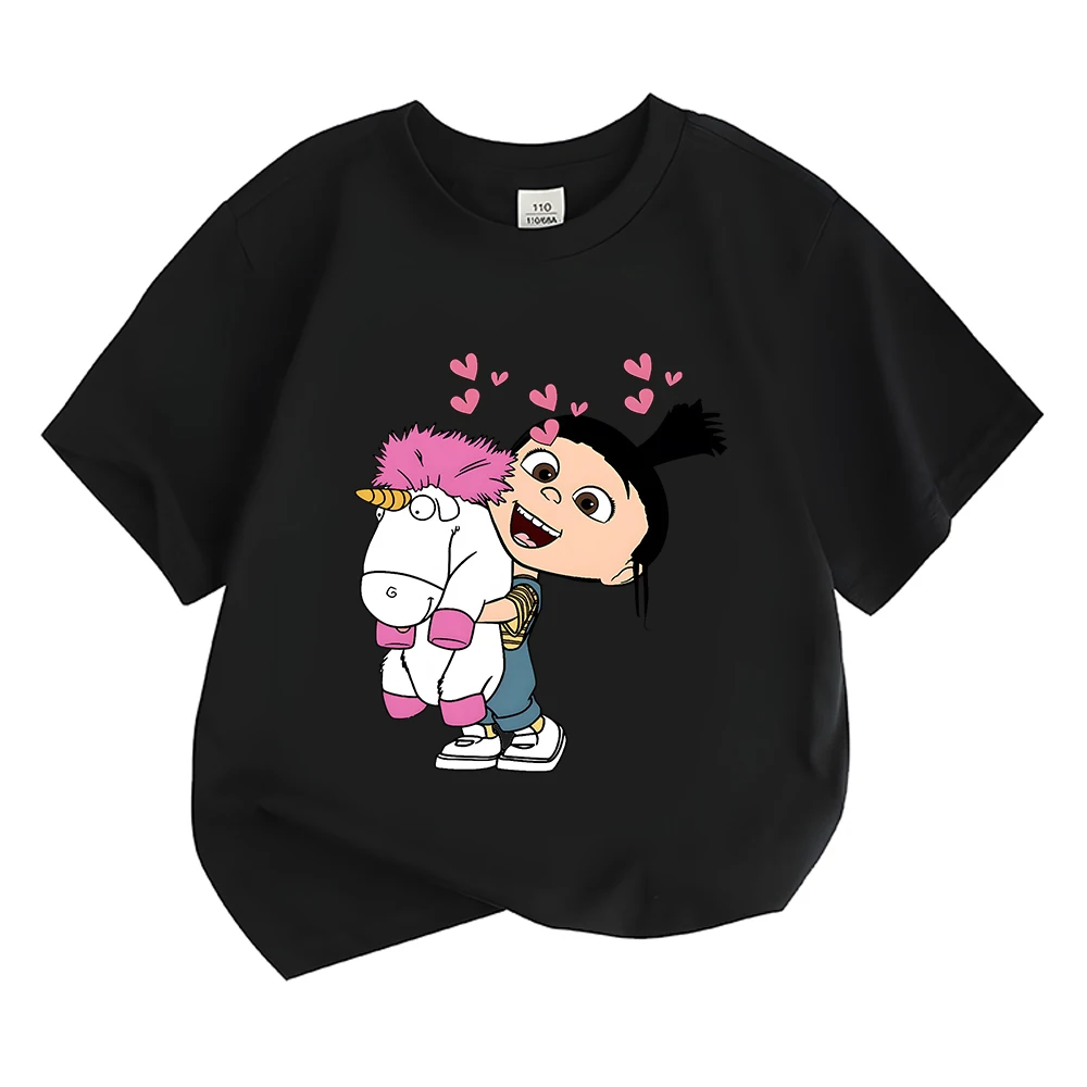 Cartoon Agnes and Unicorn Tshirt Summer T Shirt Kids Harajuku T-shirts for Girls/Boys Short Sleeve Harajuku Loose Gift Clothes image 5