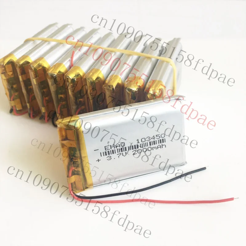 

OK Lots 10 pcs 3.7V 103450 2000mAh Lipo Li Polymer Battery Rechargeable For GPS DVD