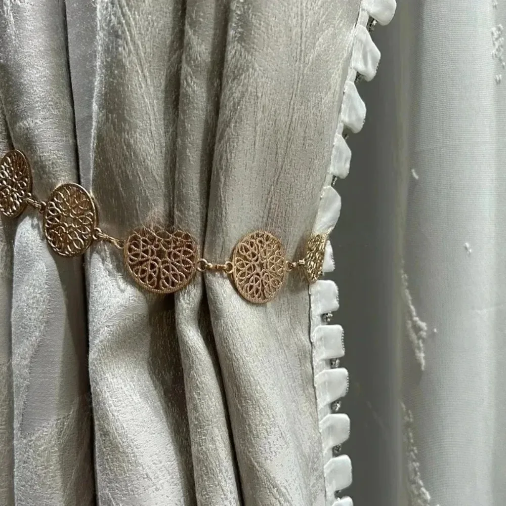 

Curtains for Living Room Bedroom Thermal Privacy Drapes Custom Luxury Champagne Lace Thickened Blackout French Window Balcony