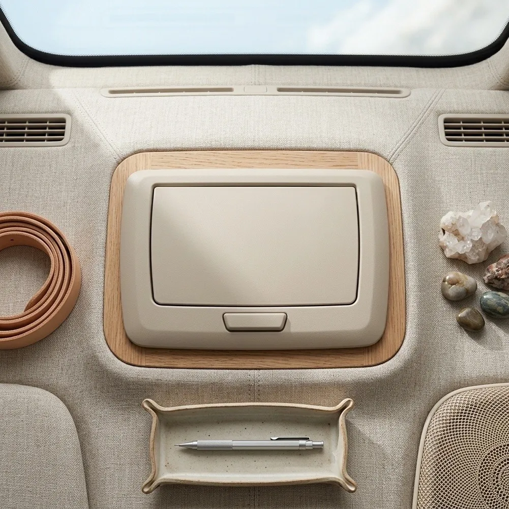 Beige Back Seat Mirror Enhanced Visibility Mirror Seamless Aesthetic Addition Daily Wear Resilience Enhanced Visibility Feature