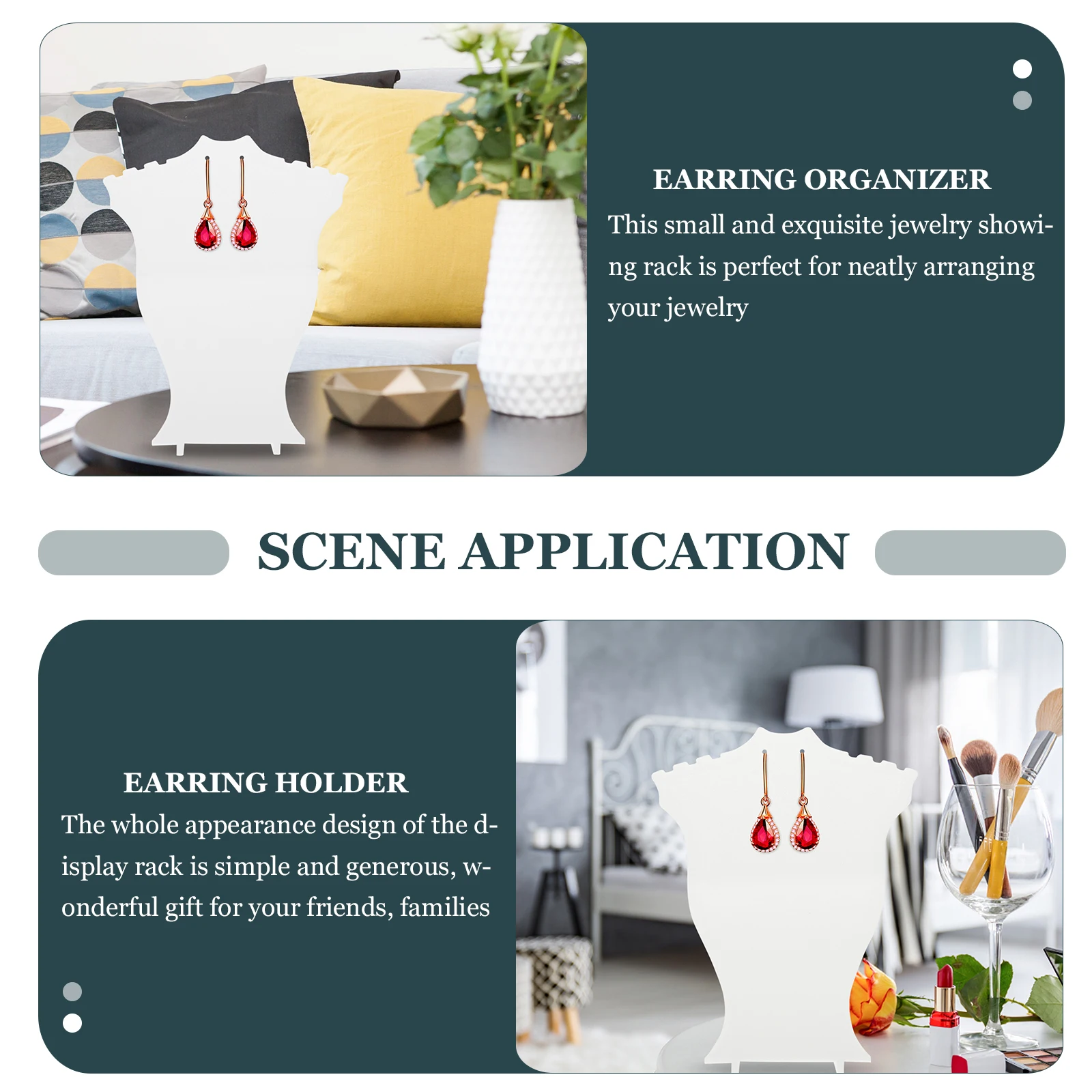 

Necklace Storage Rack Earrings Organizer Display Holder Market Jewelry Props Board Hanging