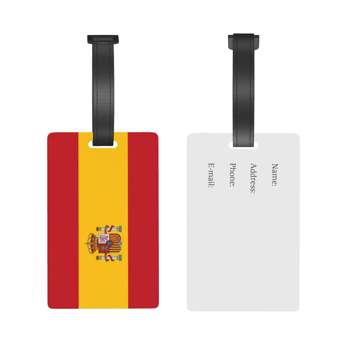 Spain Flag Luggage Tags Suitcase Accessories Travel PVC Fashion Baggage Boarding Tag Portable Label Holder ID Name Address