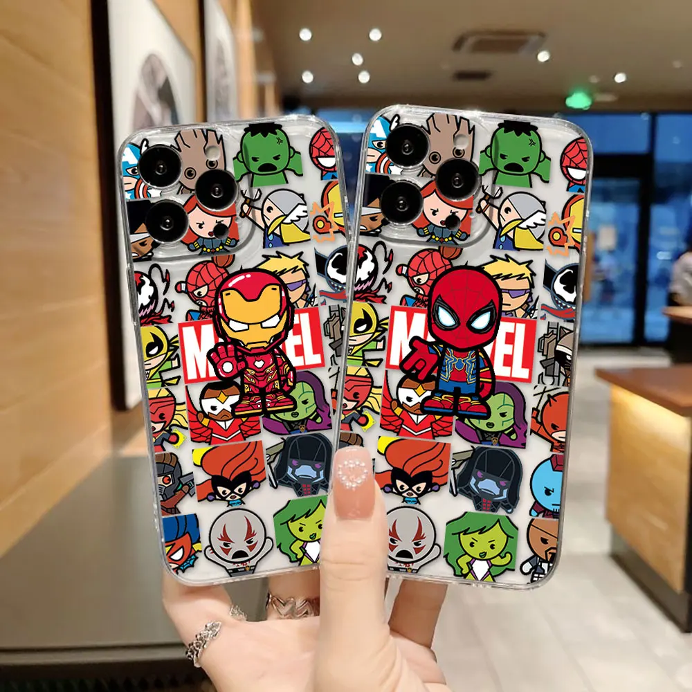 

Iron Spider-Man Groot Venom Phone Case For Redmi K40 13C 13 12 12C 10 10C 10X 10A 9 9C 9T 9A 8 7 A1 A2 A3 A5 PLUS Pro Clear Case