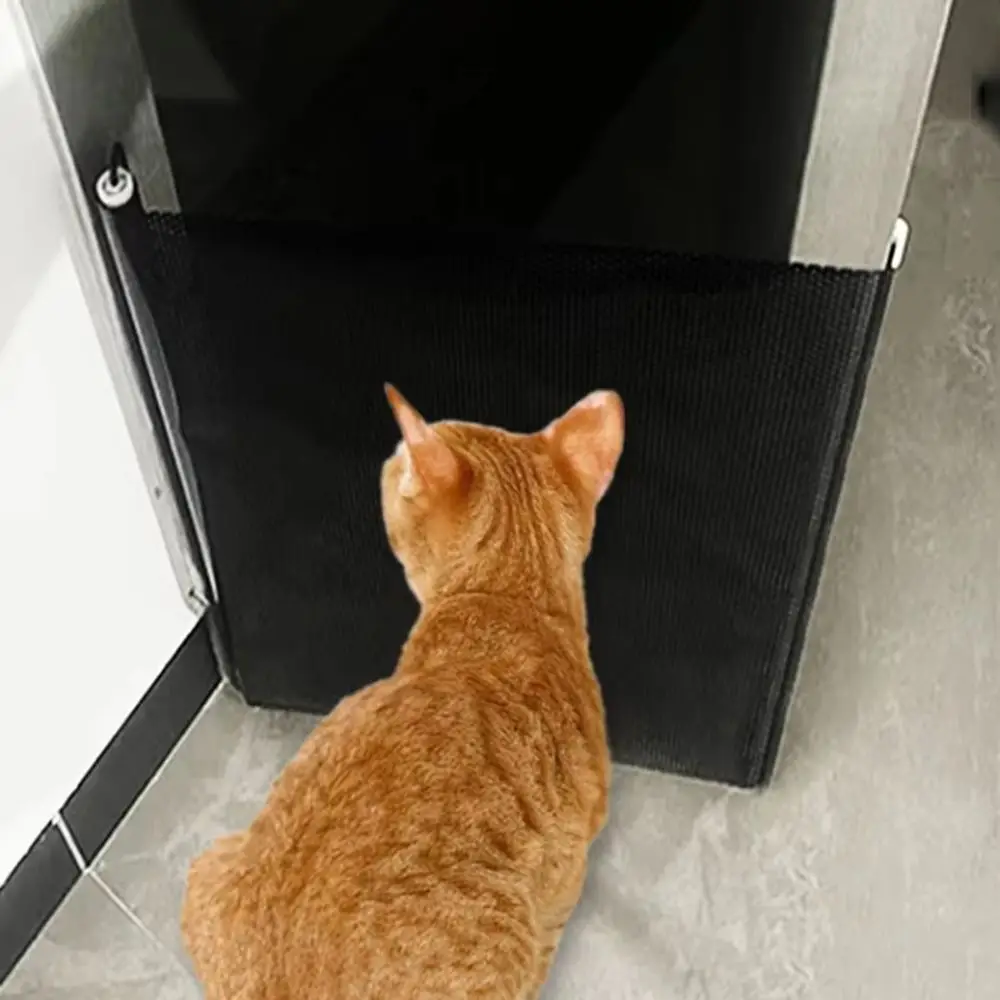 Pet Accessories Guard Retractable Fence Gate Barrier Universal Pet Safety Enclosure Black with Hook Pet Network Fence Bedroom