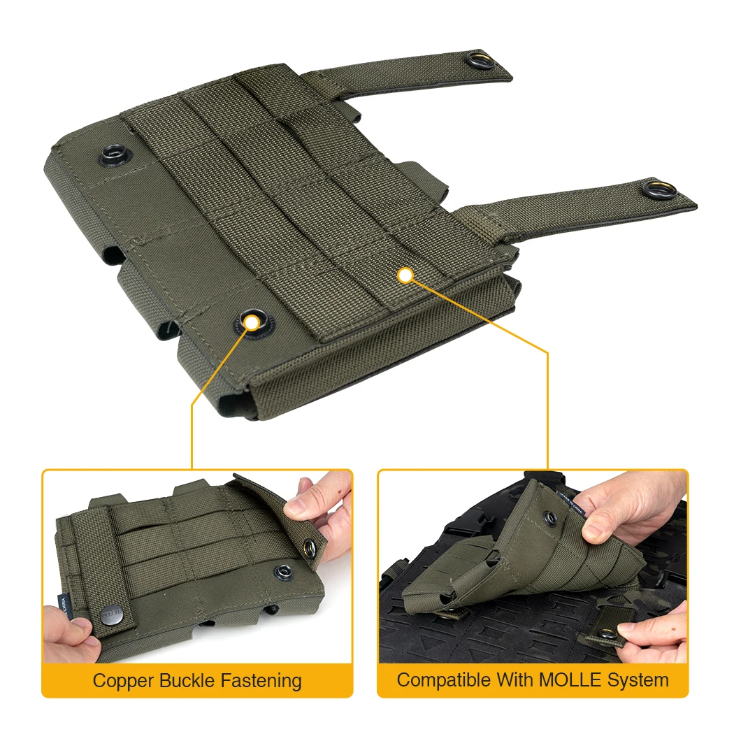 IDOGEAR Tactical Triple Mag Pouch Mag Carrier 9mm 5.56 Molle Pouch Laser Cut MC 3586