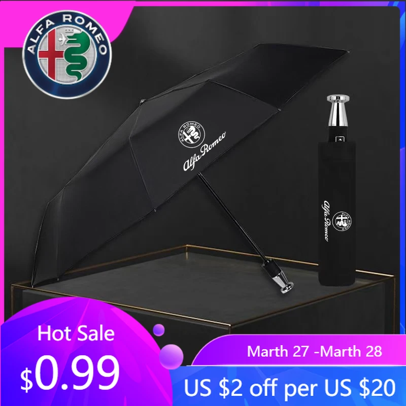 

For Alfa Romeo Car Automatic Folding Windproof Sunshade Umbrella For Alfa Romeo GT 147 156 159 166 Giulia Tonale Stelvio Giuliet
