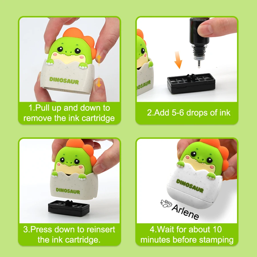 Customized name stamp for school opening; Suitable for clothes, shoes, bags, and lunch boxes, cute appearance and large size