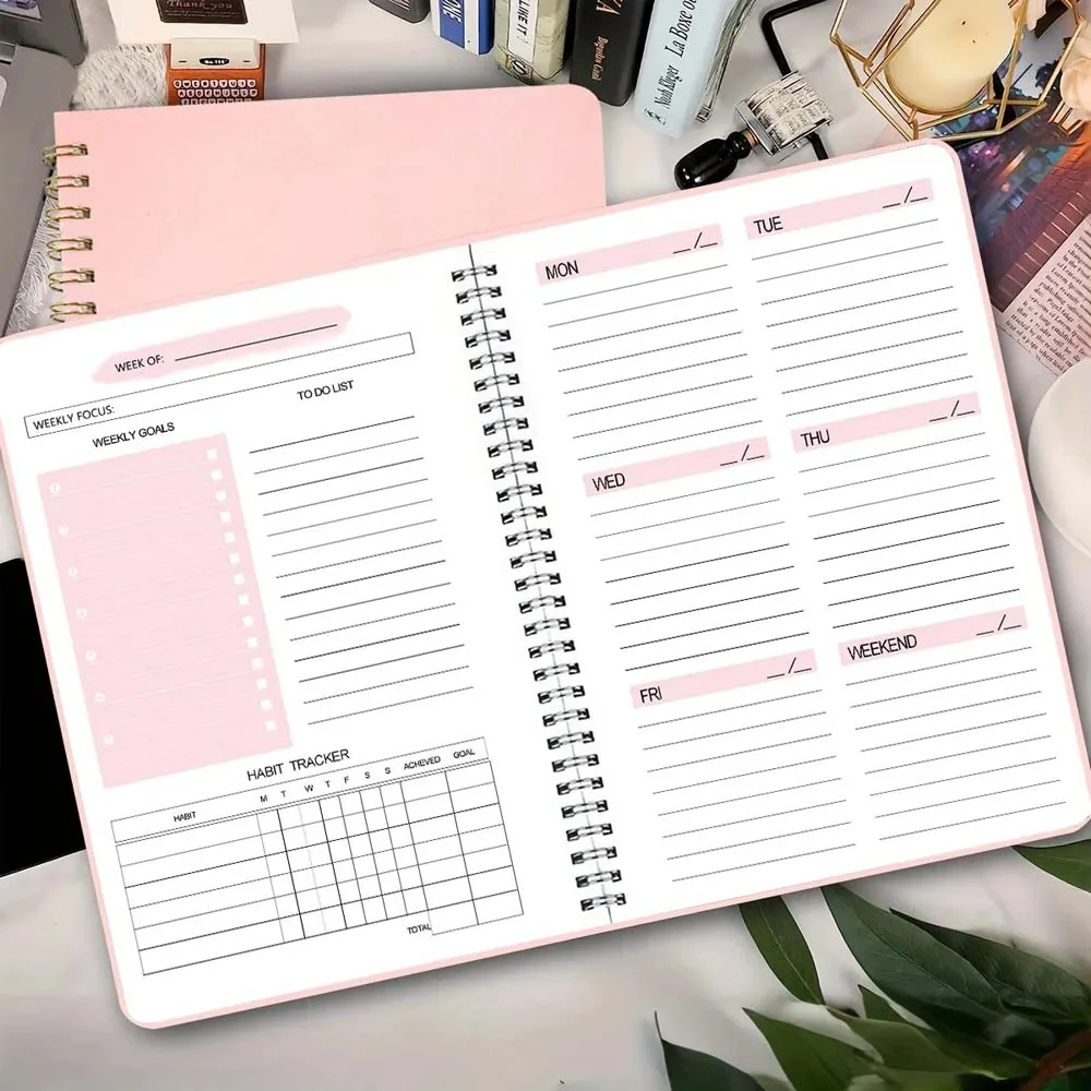 1PC A5 Weekly Planner Coil This Simple and Stylish Portable Notebook is Suitable for Office and Note-taking