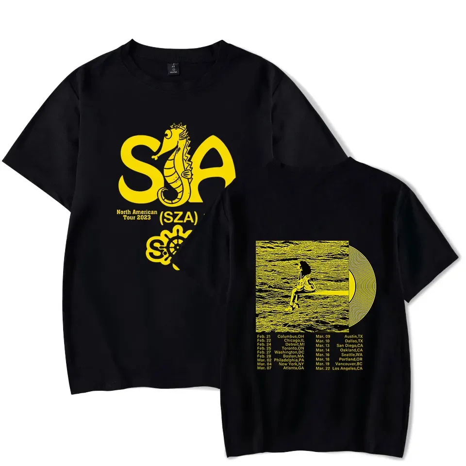 Seahorse Tour Sza North Ameran Tour 2023 T-Shirt Crewneck Short Sleeve Summer Men Women's Tshirt  Clothes