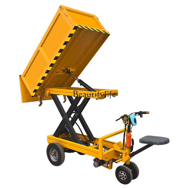 

Electric hydraulic lift construction site gray bucket truck sand cement lift tipping bucket truck