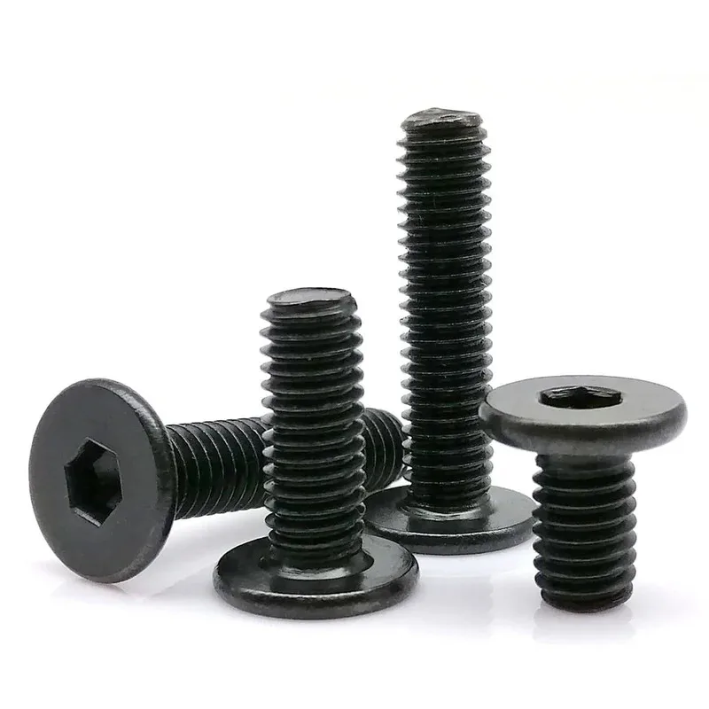 Black 304 Stainless Ultra Thin Wafer Head Screw for Countersunk Flush Surface Installation and Space Saving Applications