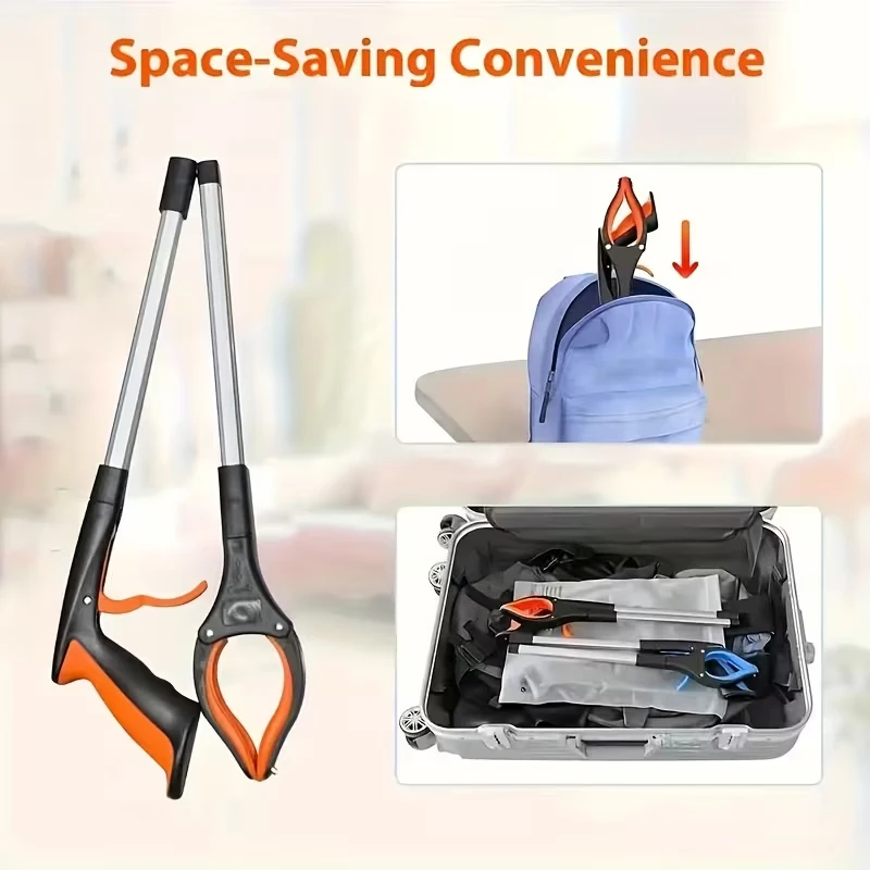 Foldable Trash Grabber / Litter Picker Tool – Long-Handled Household & Sanitation Tool with Rotating Jaw and Strong Magnet