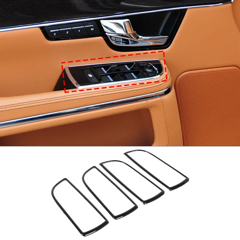 

Для Jaguar XJ 2010-2019 ABS глянцевый черный/серебристый автомобильное оконное стекло подъемная рамка декоративная наклейка аксессуары для салона автомобиля