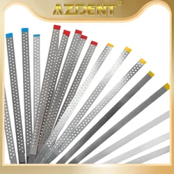 AZDENT Dental Diamond Polishing Strips 5pc Stainless Steel Orthodontic IPR Strip Fine Medium Single/Double Side Composite Polish