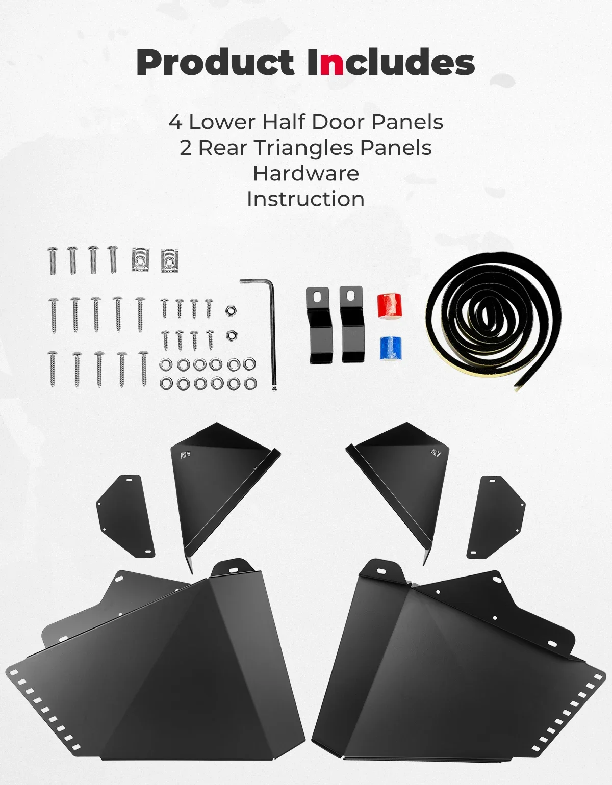 Combination Aluminum Lower Half Door Compatible with CFMOTO ZForce 500 800 Trail EX 1000 2014-2023 Lower Door Panels Insert