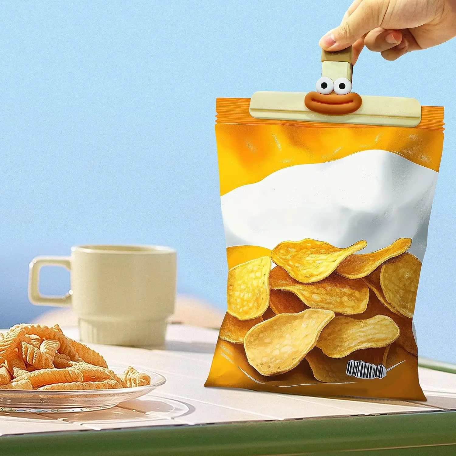 

Creative Face Bag Sealing Clip Food Snack Clip Kitchen Tools Decorative Small Clip Refrigerator Plastic Food Bag Storage