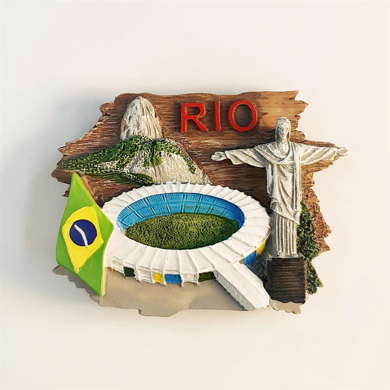 Brazil，Rio de Janeiro，3D Stereoscopic，Tourism souvenirs，Resin painting，decoration home，landmark buildings，refrigerator magnets