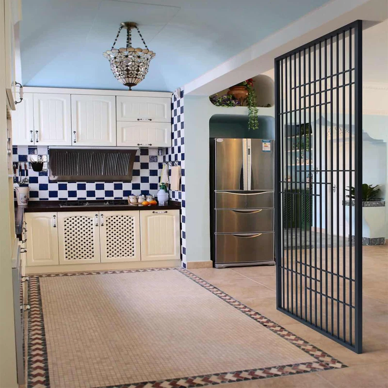 Modern Chinese Wrought Iron Partition Screen Living Room Simple Entrance Cabinet Hollow Carved Dining Room Floor Wall Bedroon image 3