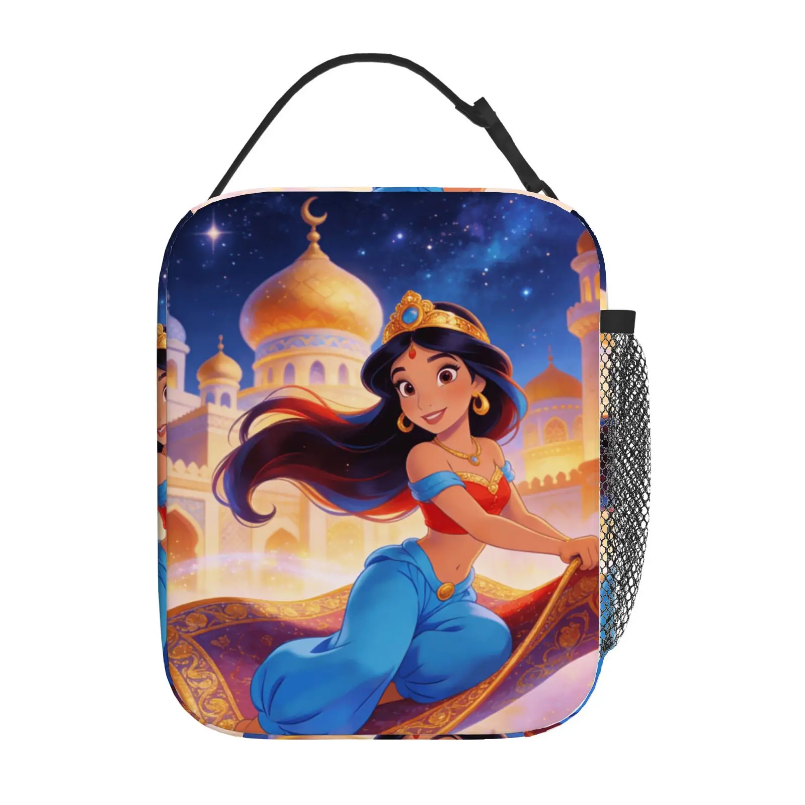 

1pc Princess Jasmine theme cute lunch bag, suitable for casual daily application, commuter lunch bag, gift