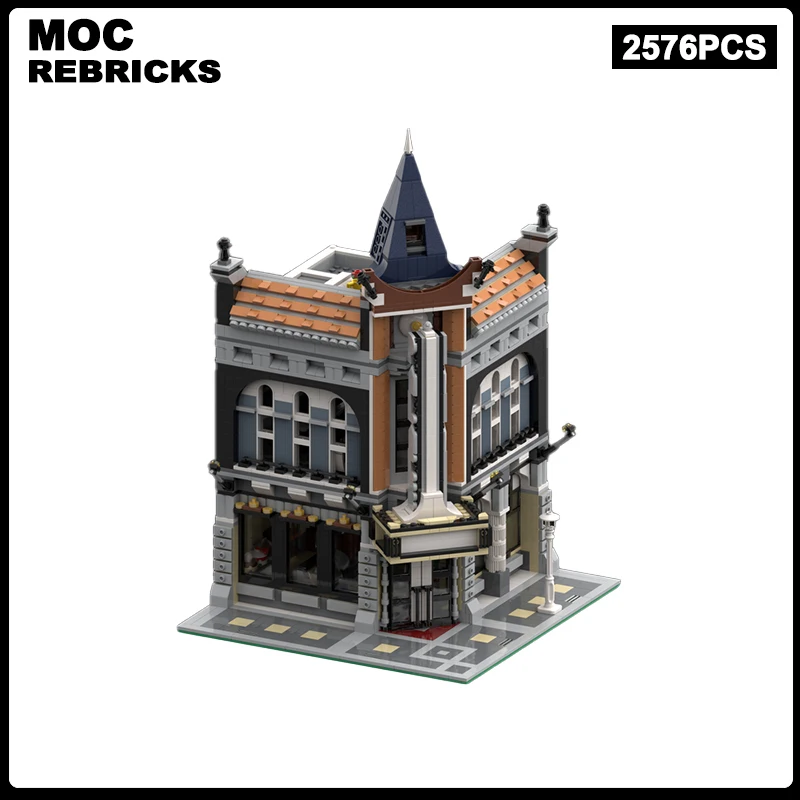 Medieval Street View Series Modular Building MOC Café Cinema - 10255 Assembly DIY Model Technical Brick Assembly Kid Classic Toy