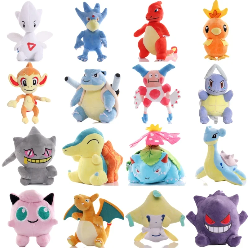 Pokemon Plush Wartortle Jirachi Togetic Toy Pikachu Peluche Gengar Mewtwo Blastoise Stuffed Doll Kawaii Chimchar Toys Hobby Gift