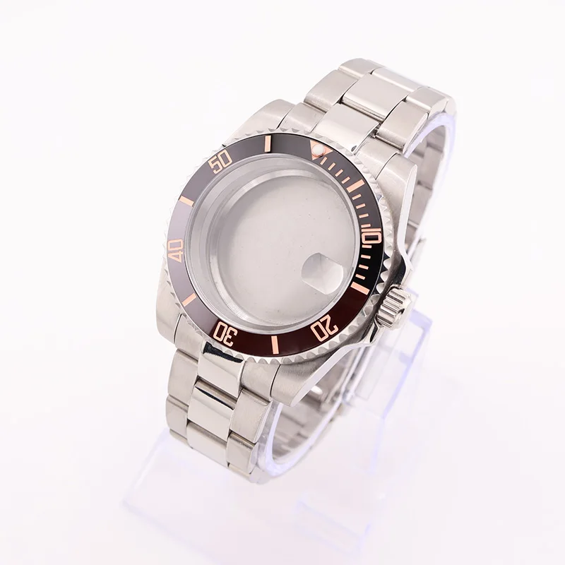 40mm 크리스탈 다이버 시계 Submariner 모델 NH34 NH35 NH36 무브먼트 스테인레스 스틸